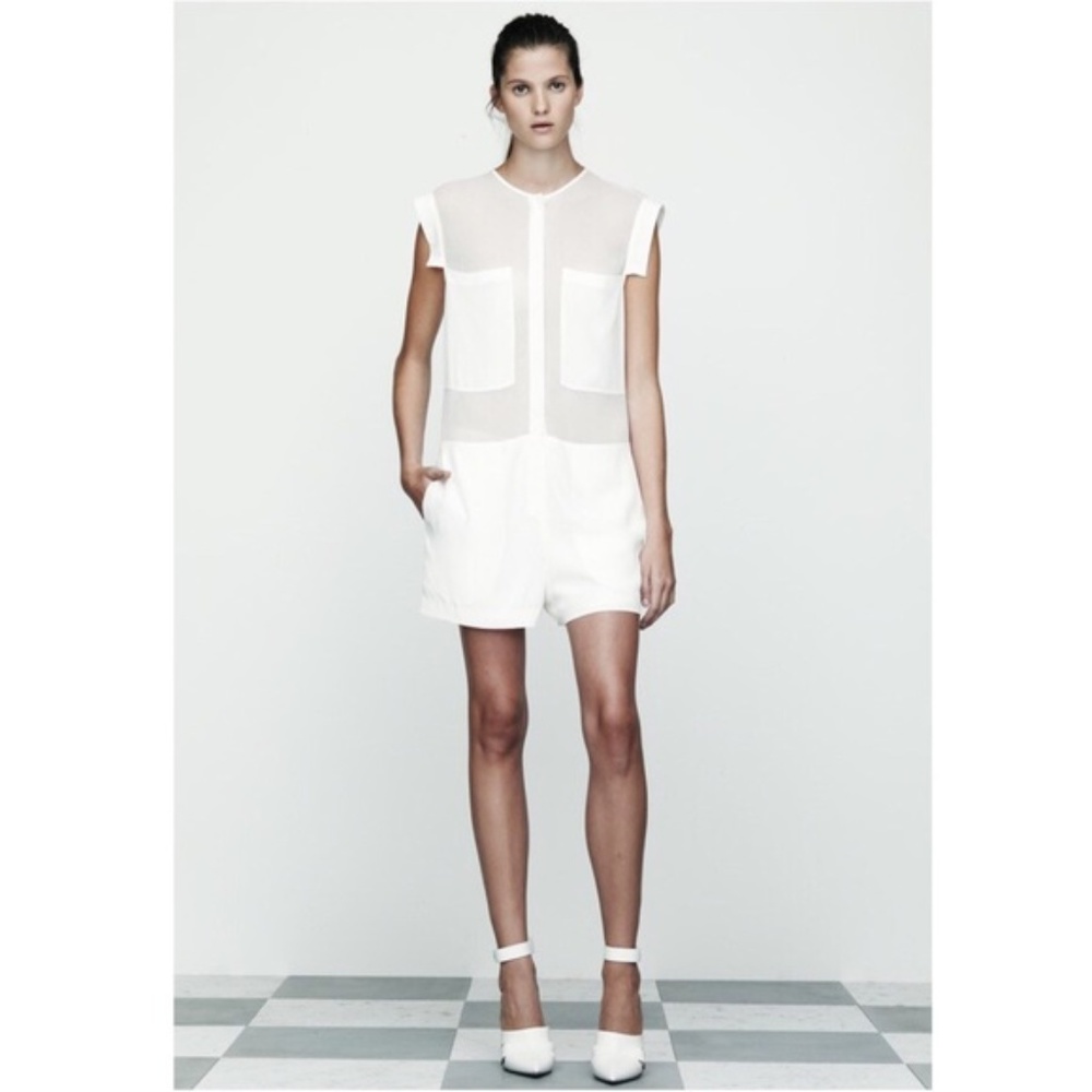 T BY ALEXANDER WANG Sleeveless Silk Romper - Picture 3 of 5